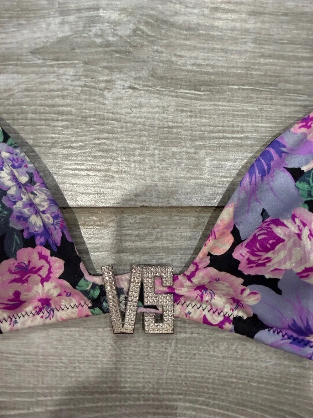 Victoria Secret Triangle Bikini Top - Pink & Purple L